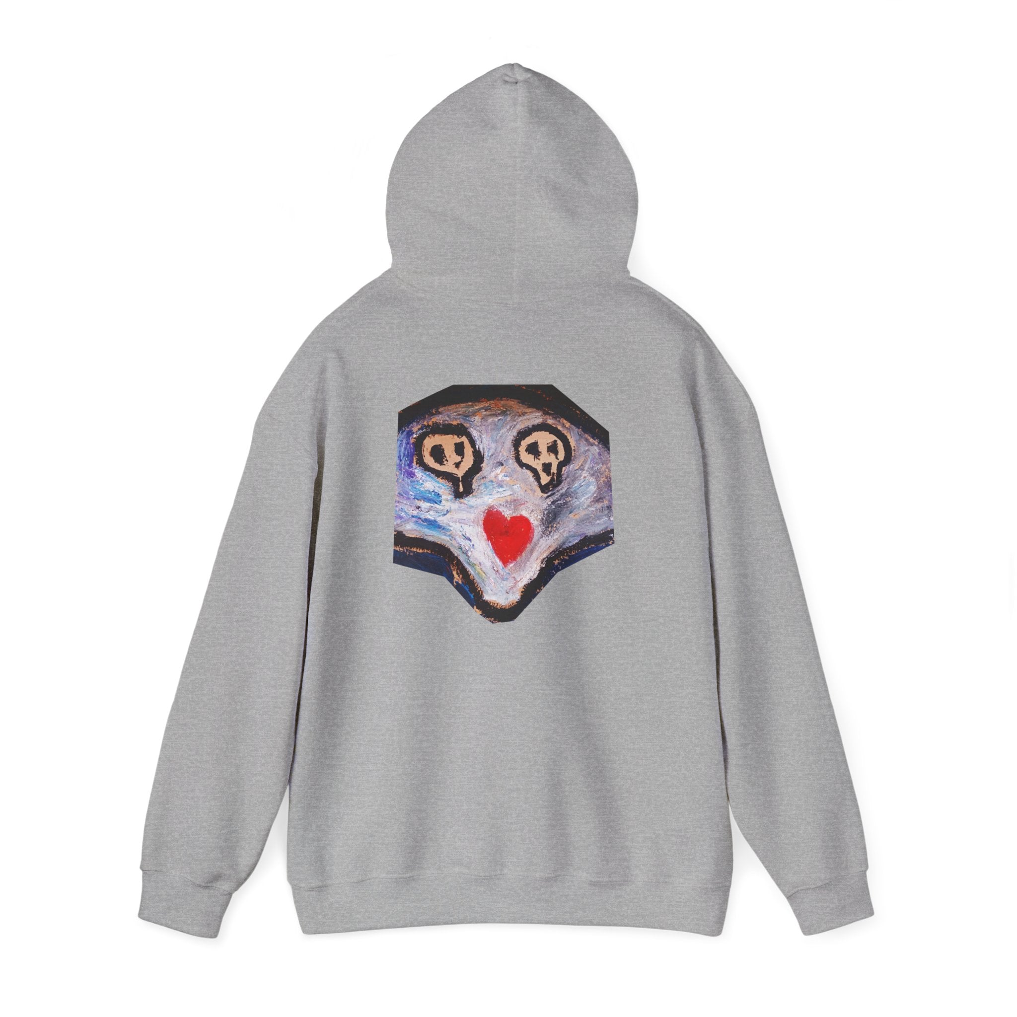 dead dead <3 Abstract Gotham Hoodie — Artistic Nightscape Logo with Heart & Skulls