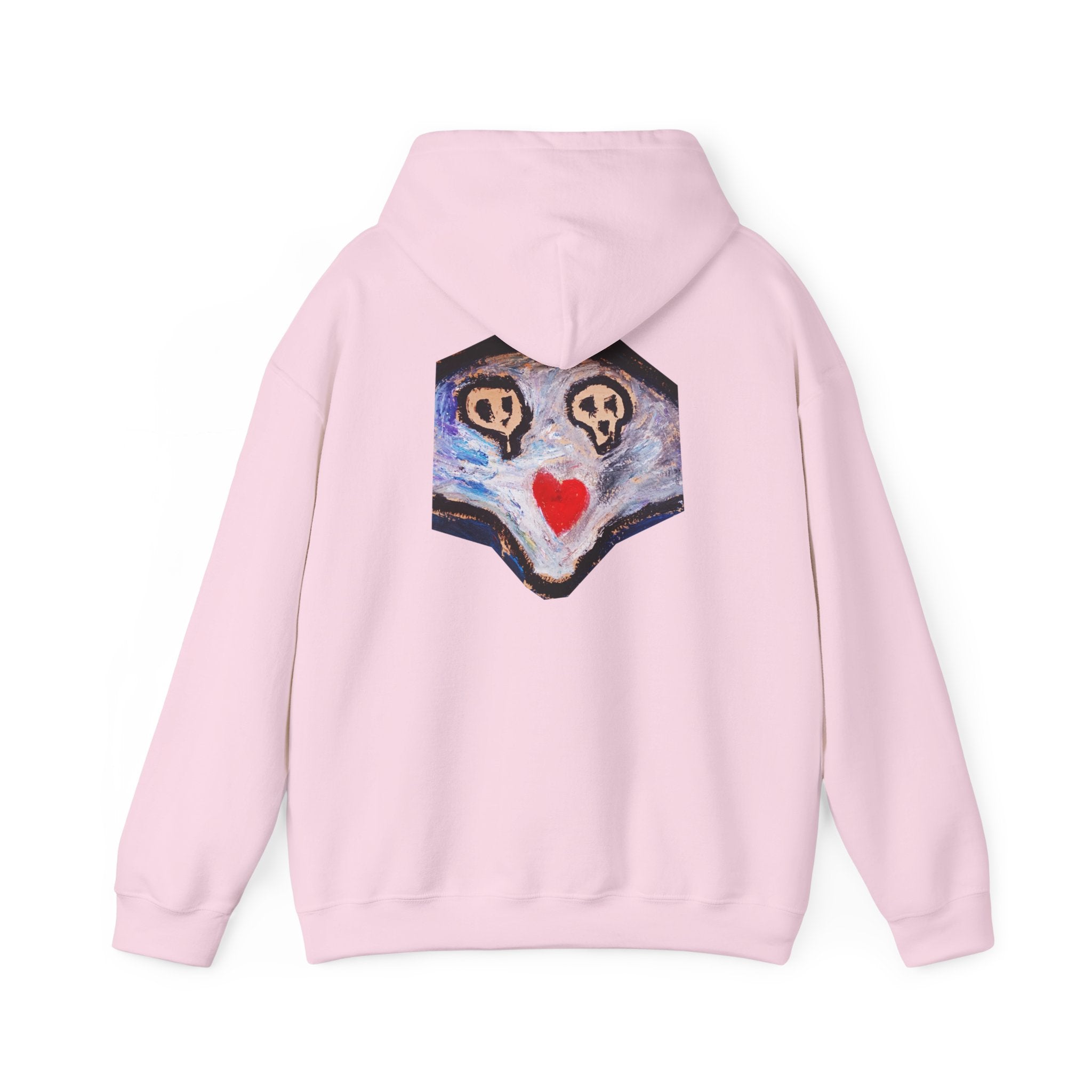 dead dead <3 Abstract Gotham Hoodie — Artistic Nightscape Logo with Heart & Skulls