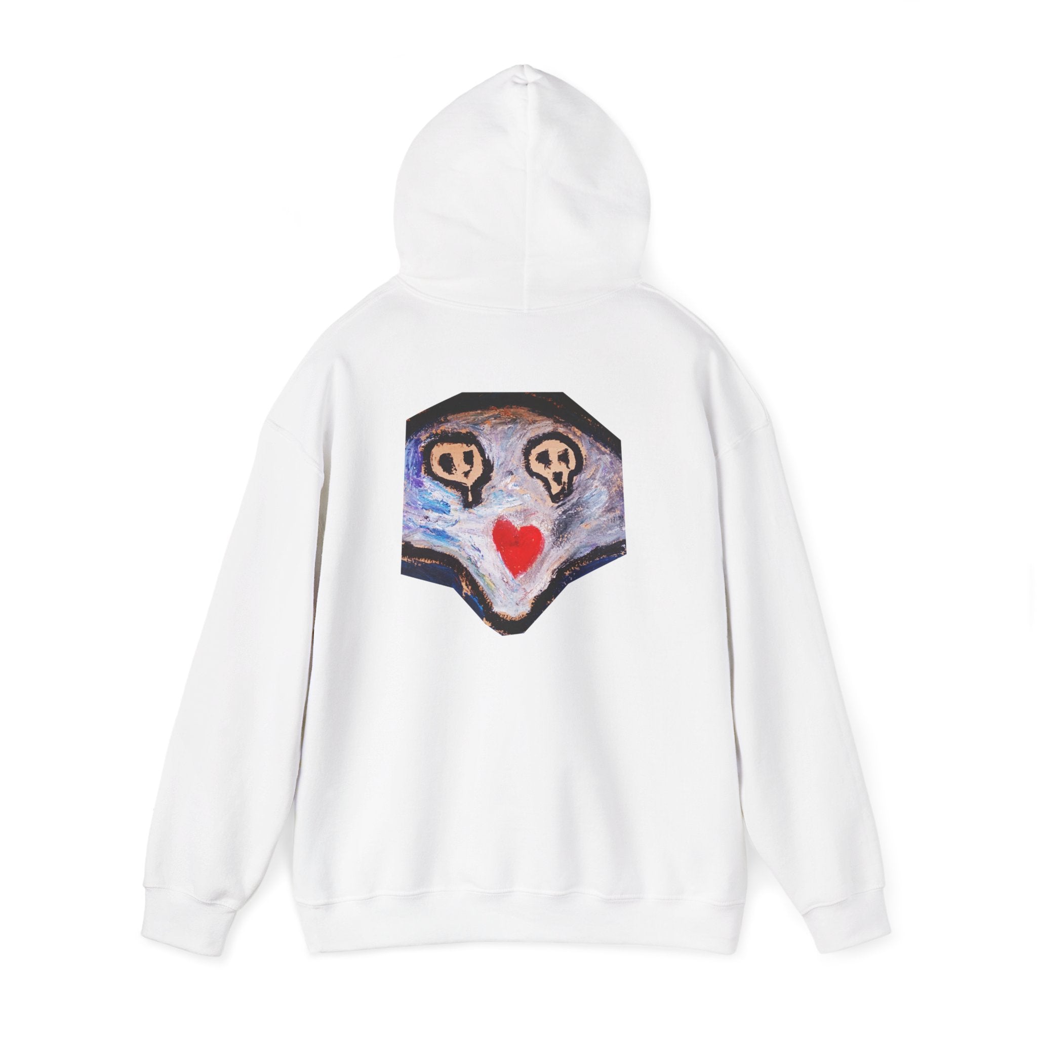 dead dead <3 Abstract Gotham Hoodie — Artistic Nightscape Logo with Heart & Skulls