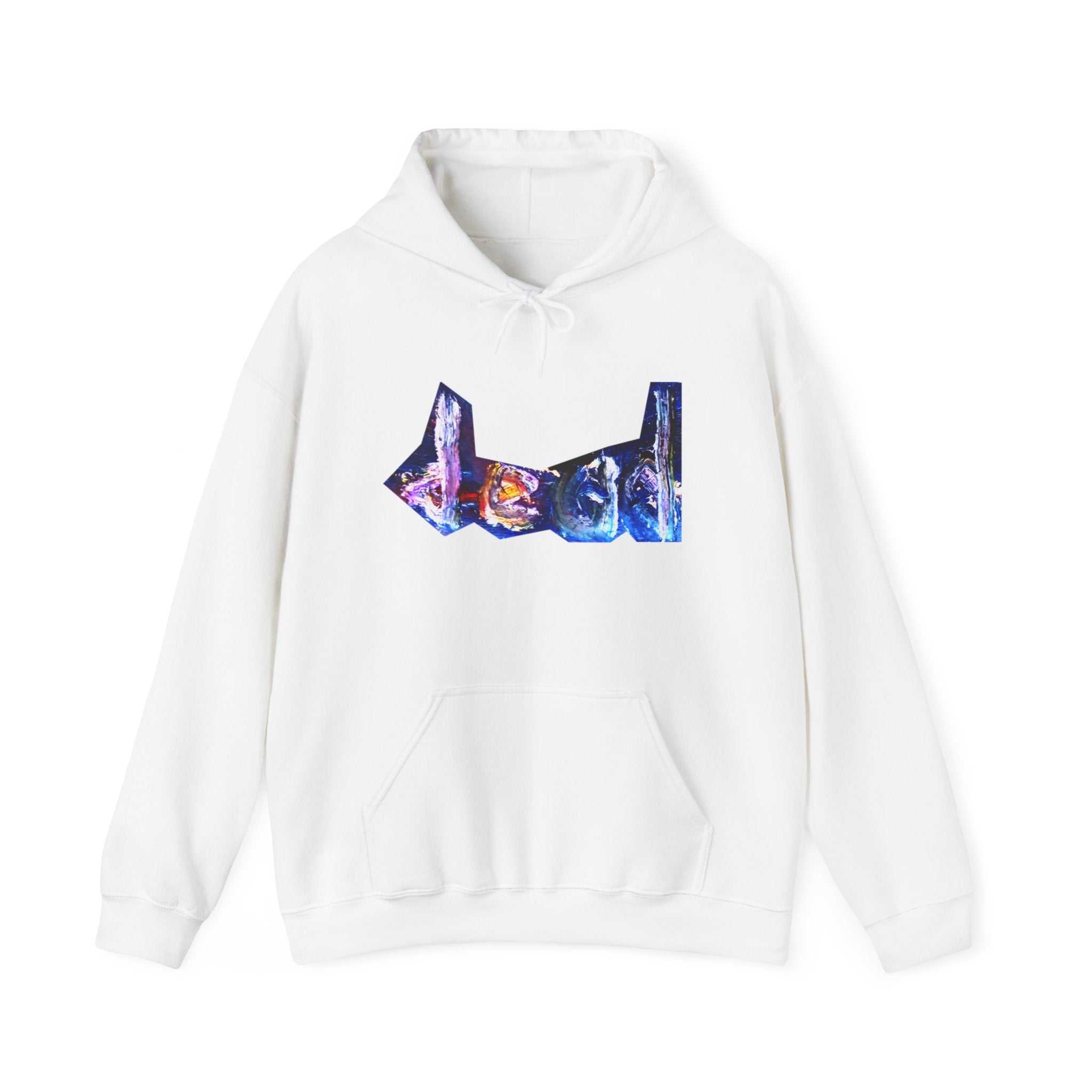 dead dead <3 Abstract Gotham Hoodie — Artistic Nightscape Logo with Heart & Skulls