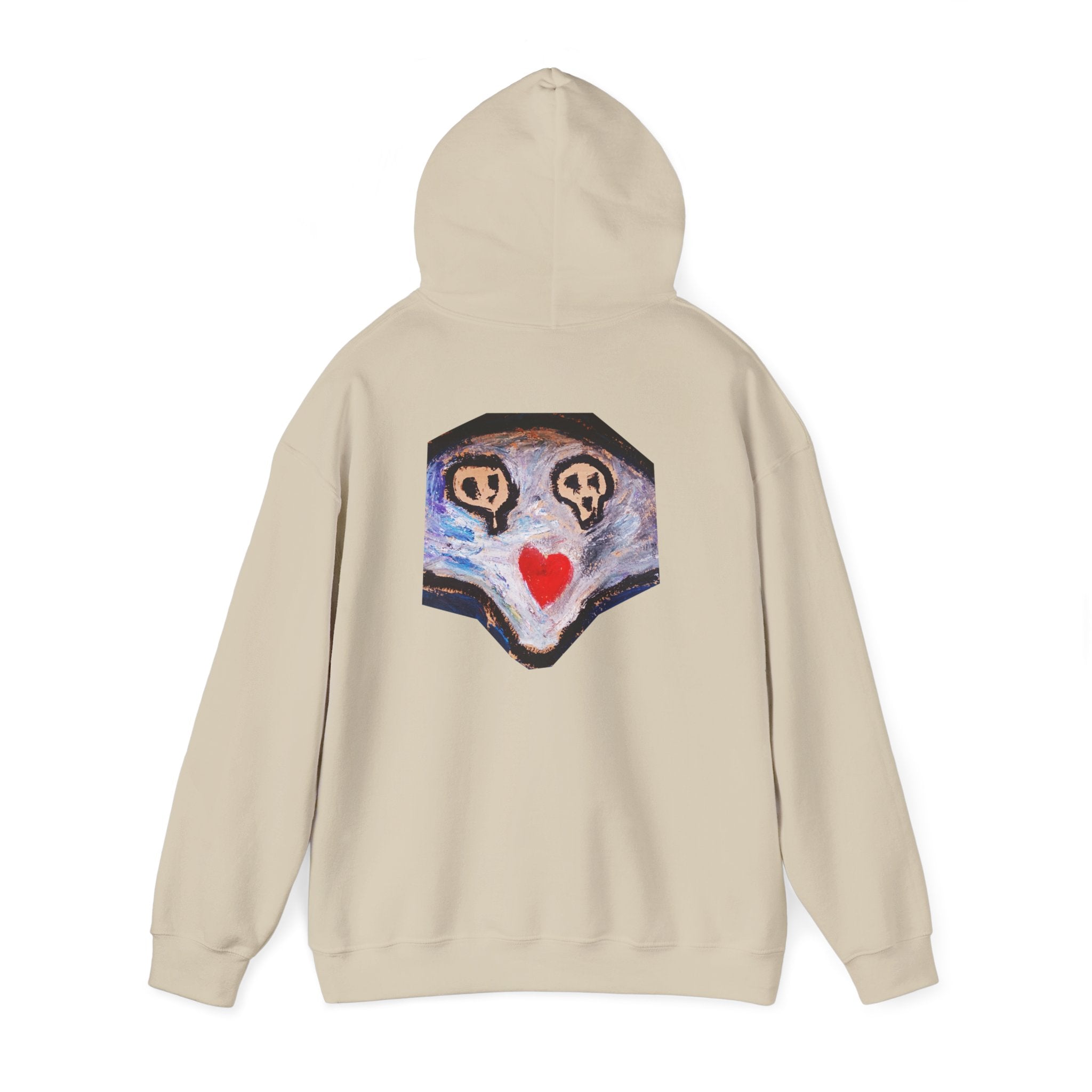 dead dead <3 Abstract Gotham Hoodie — Artistic Nightscape Logo with Heart & Skulls