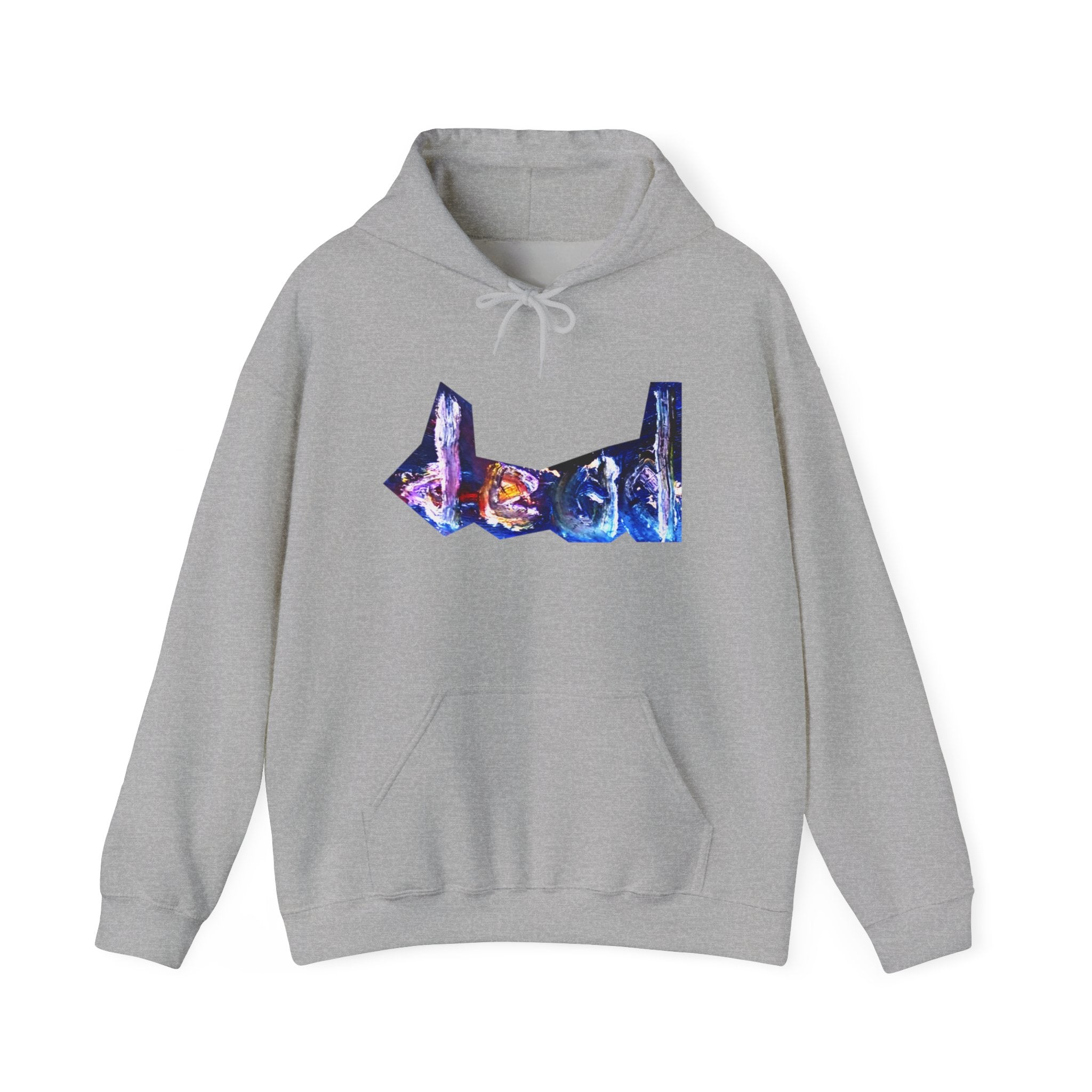 dead dead <3 Abstract Gotham Hoodie — Artistic Nightscape Logo with Heart & Skulls